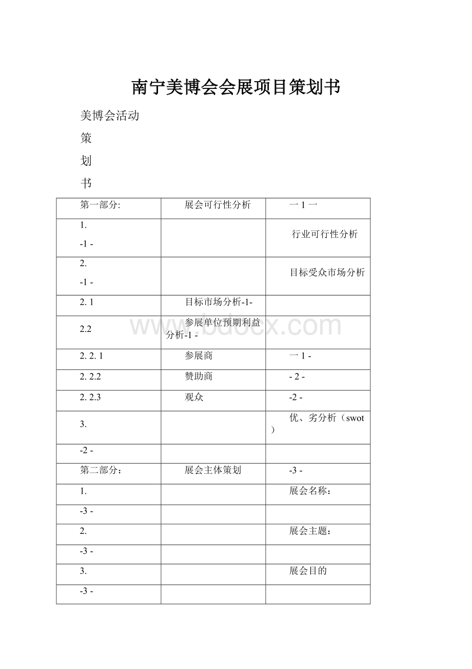 南宁美博会会展项目策划书.docx_第1页