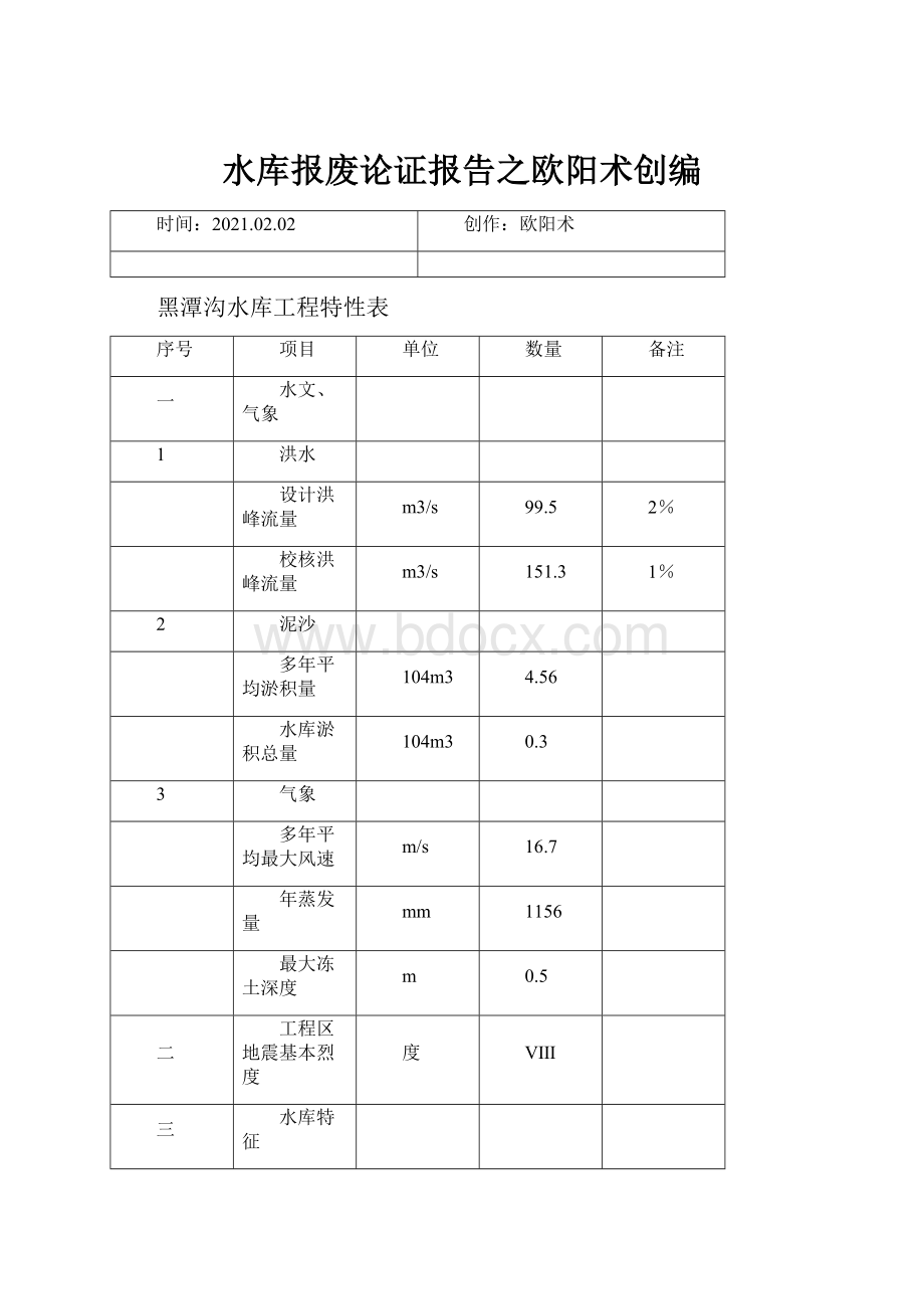 水库报废论证报告之欧阳术创编.docx