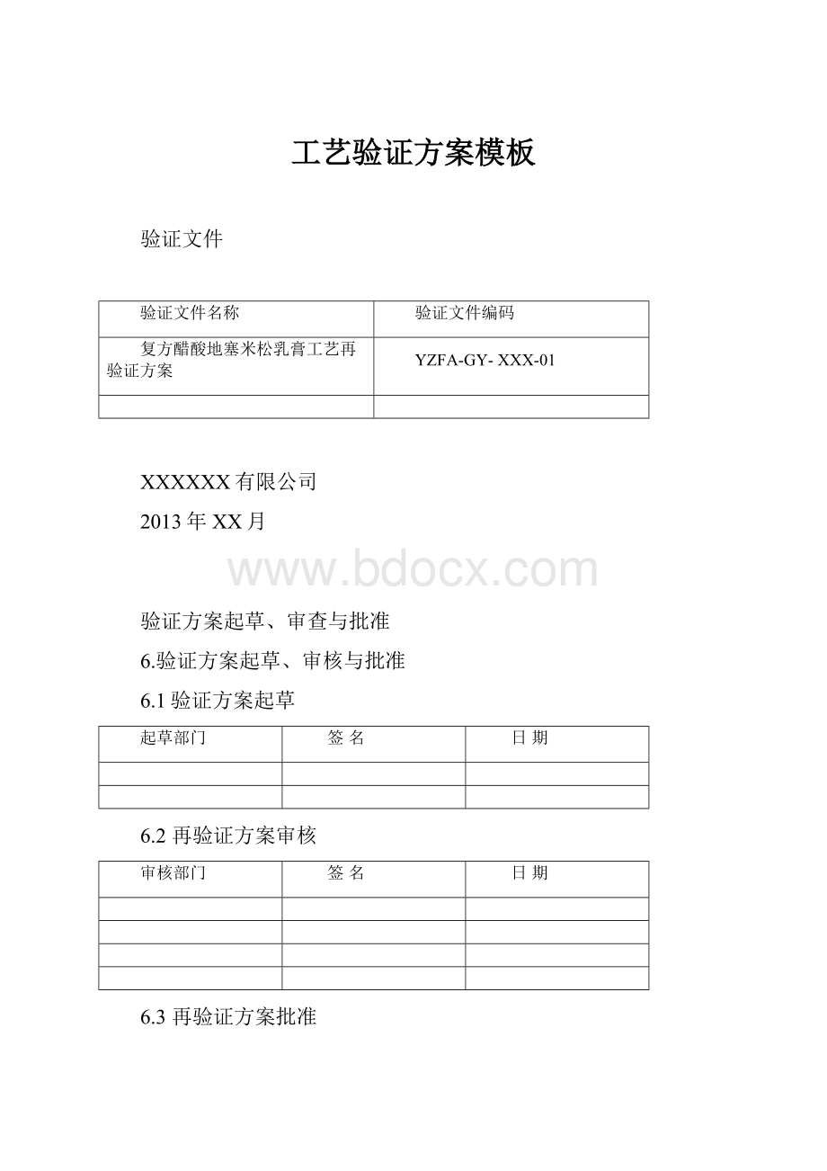 工艺验证方案模板.docx_第1页