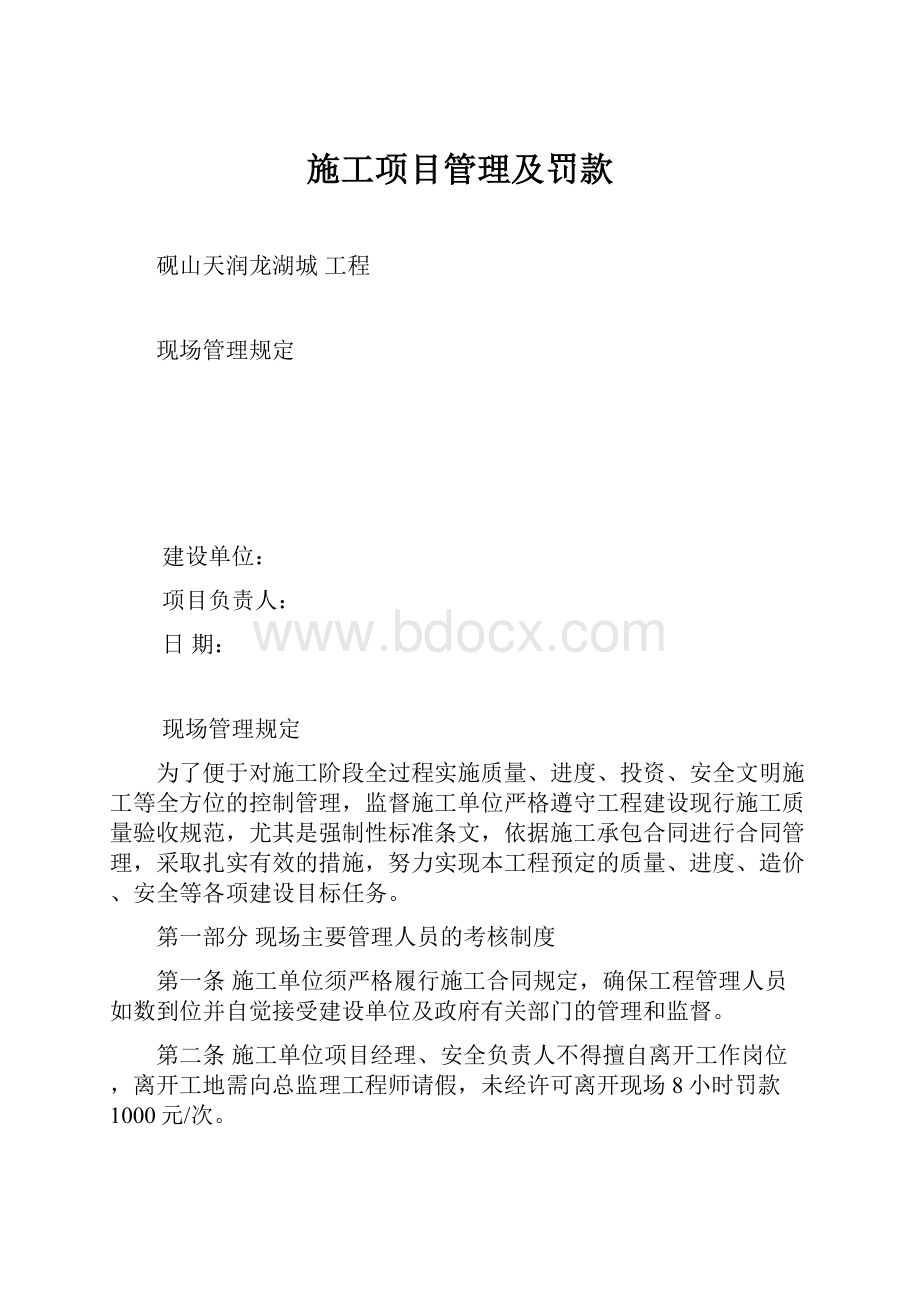 施工项目管理及罚款.docx