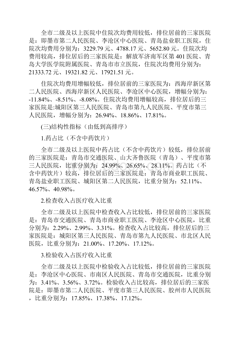 转发《关于度全市二级及以上公立医院医疗费用控制情.docx_第3页