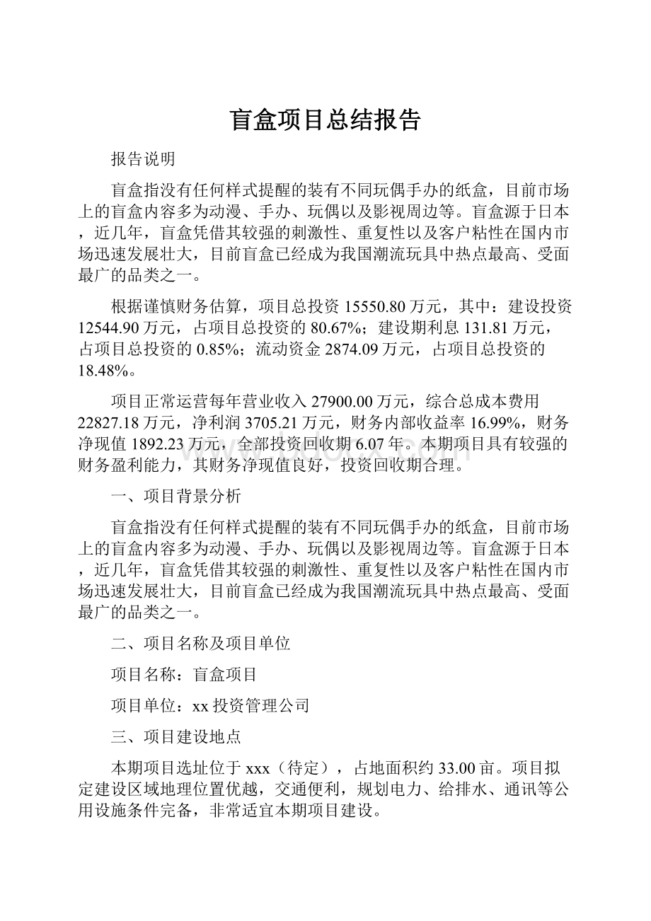 盲盒项目总结报告.docx_第1页