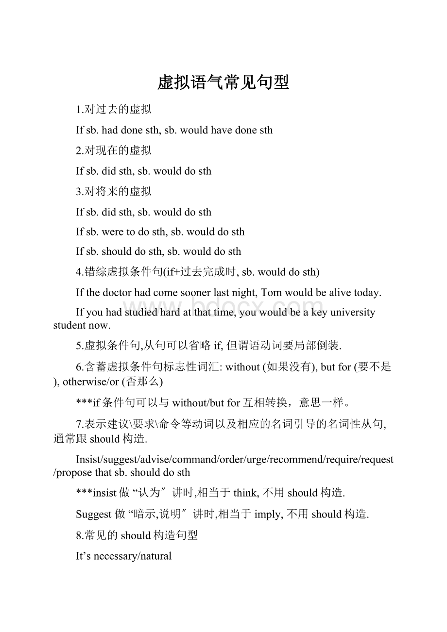 虚拟语气常见句型.docx_第1页