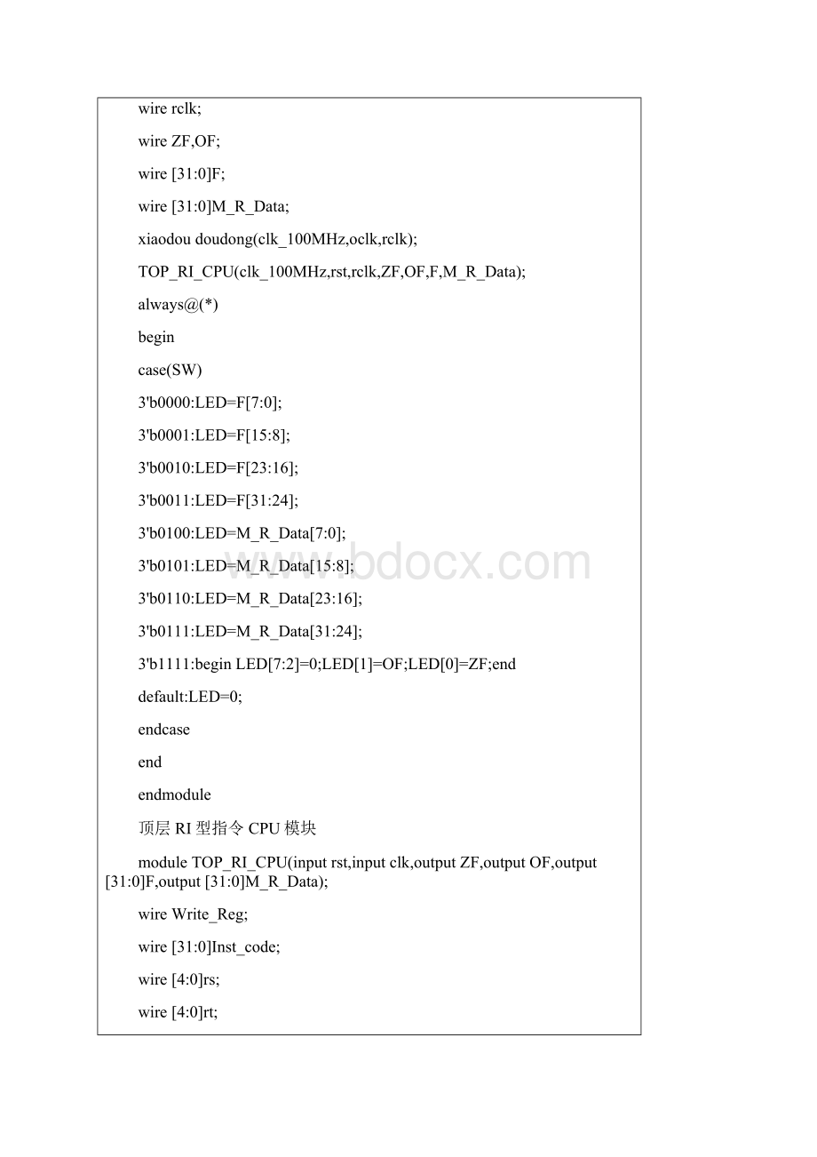 杭电计组实验9实现RI型指令地CPU设计实验.docx_第3页