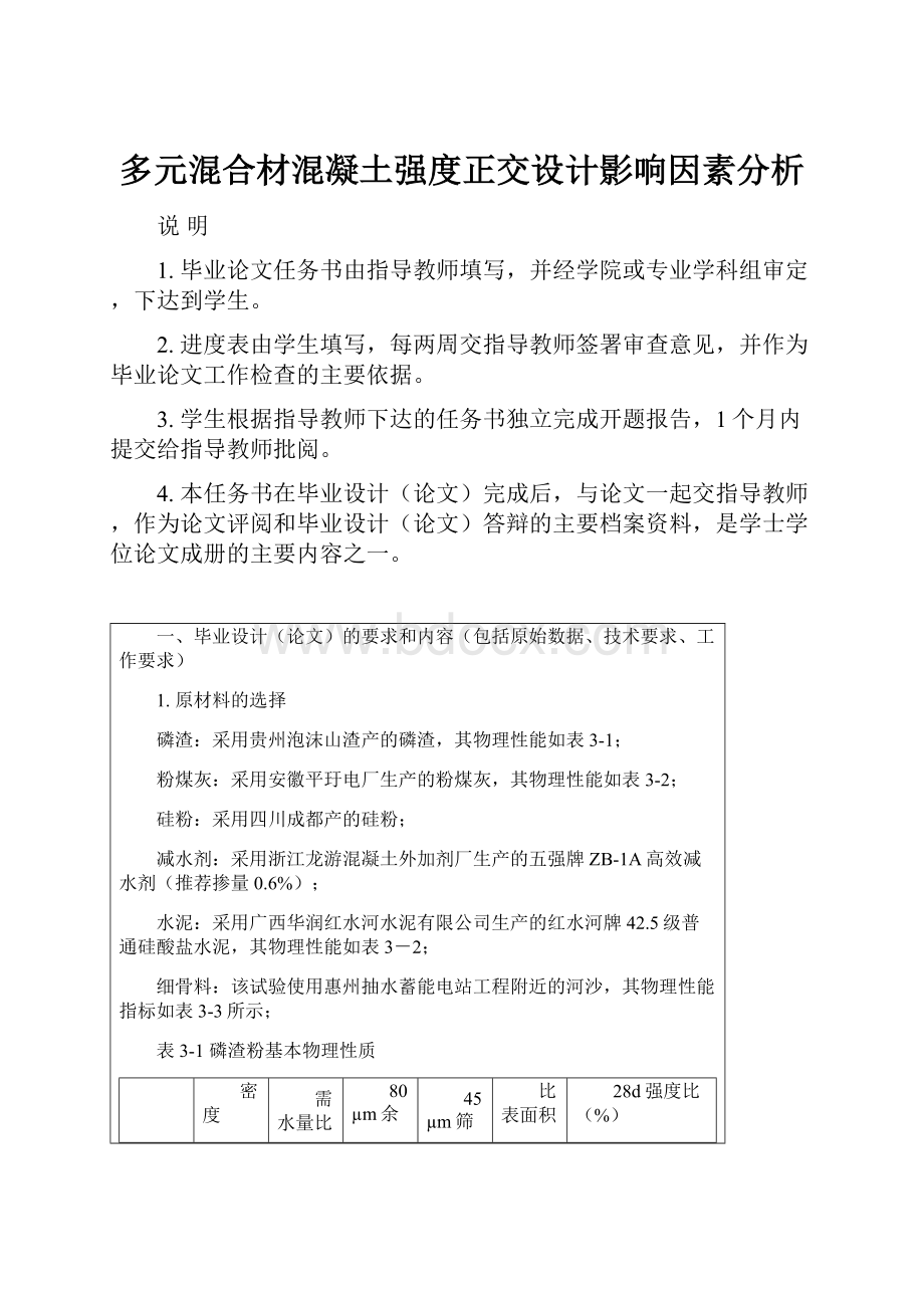 多元混合材混凝土强度正交设计影响因素分析.docx