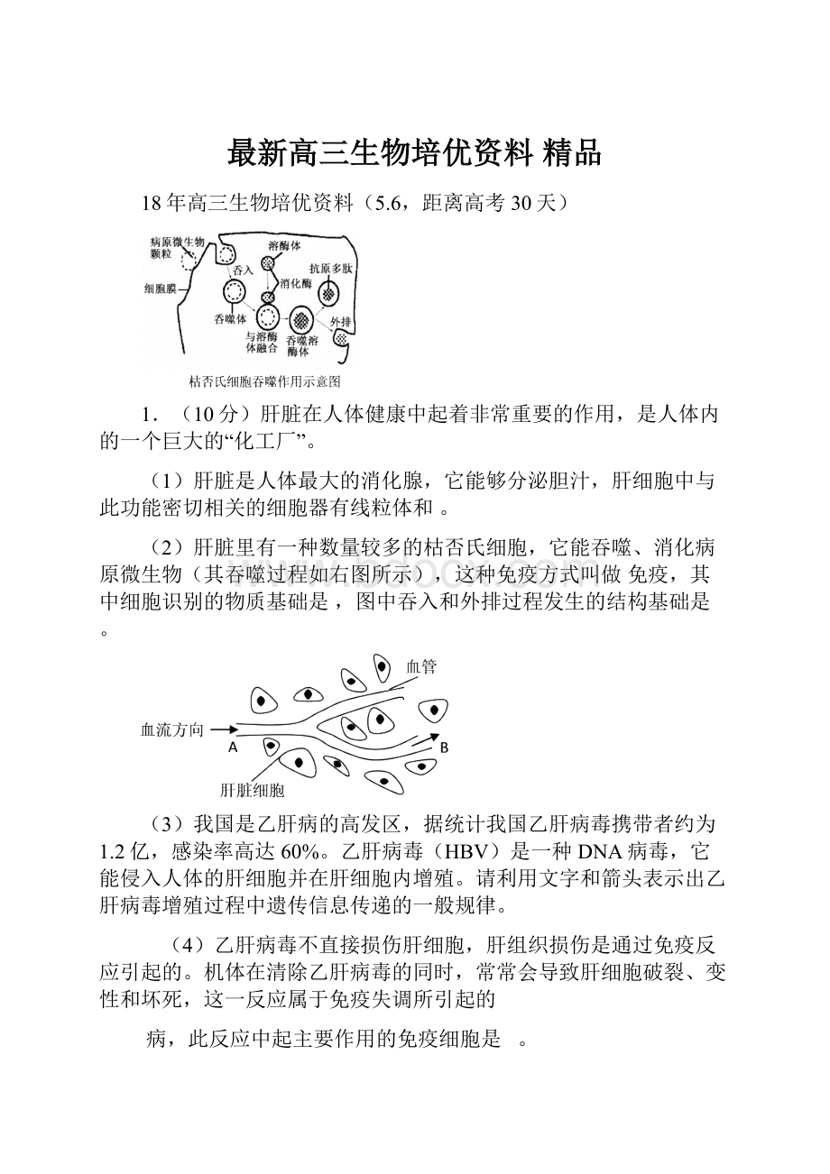 最新高三生物培优资料 精品.docx