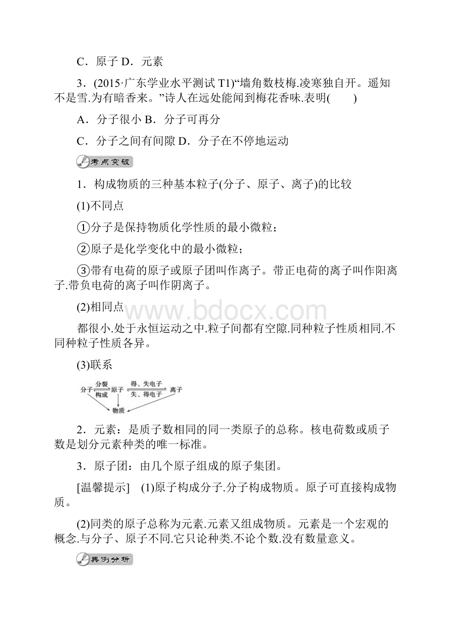 广东省普通高中化学学业水平测试复习专题一物质的组成性质和分类.docx_第3页