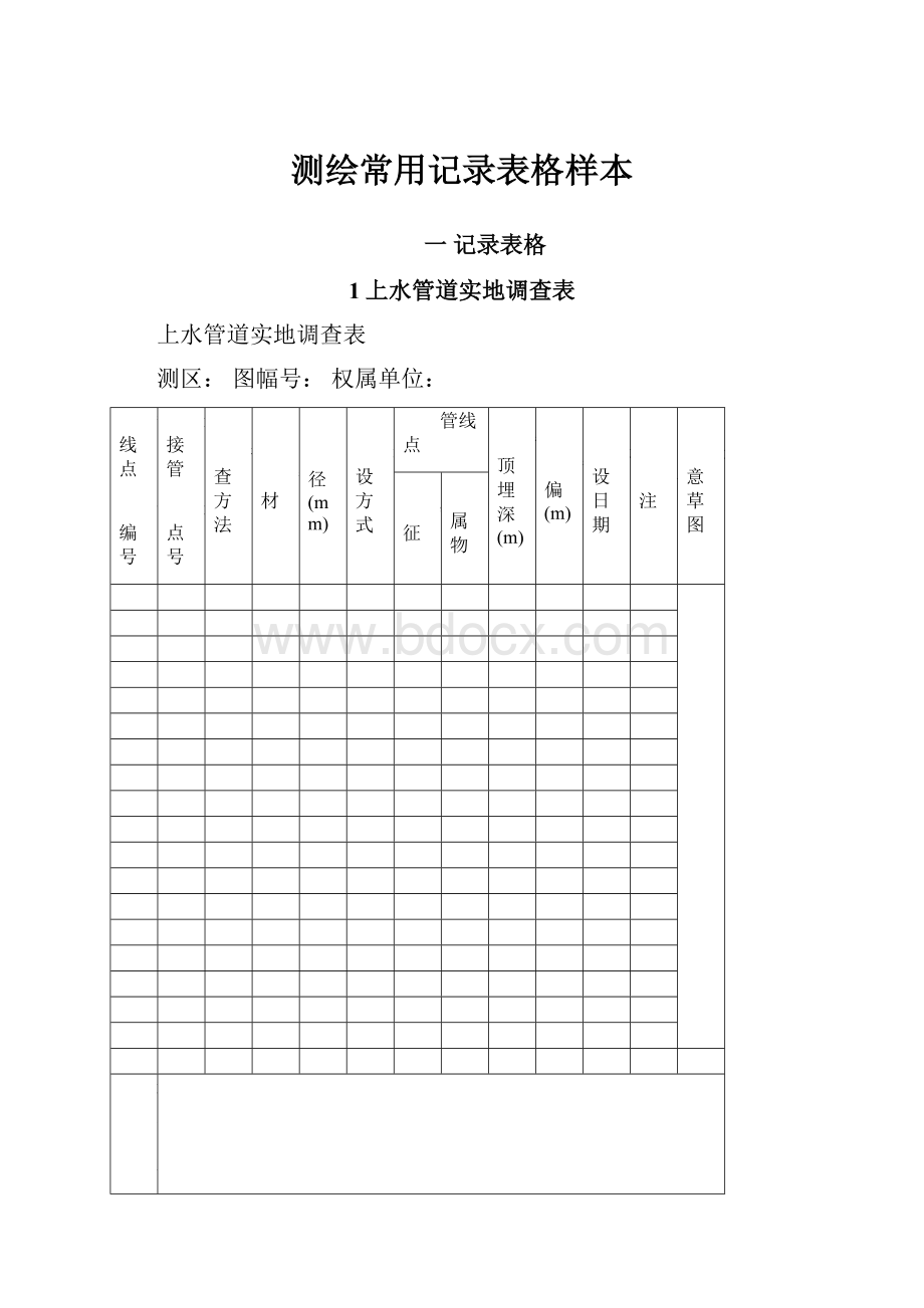 测绘常用记录表格样本.docx