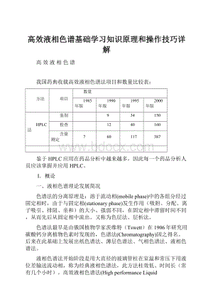 高效液相色谱基础学习知识原理和操作技巧详解.docx