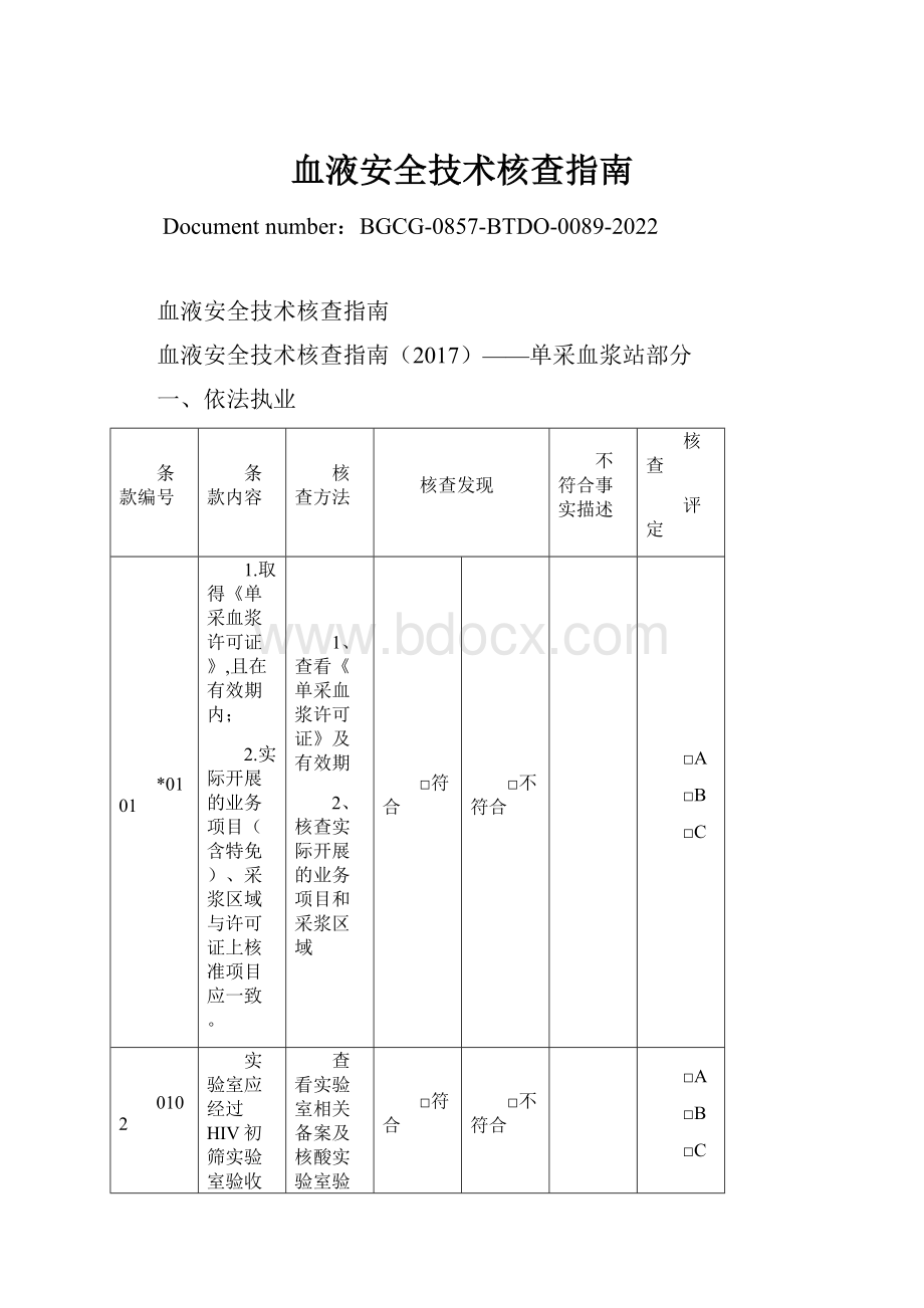 血液安全技术核查指南.docx_第1页