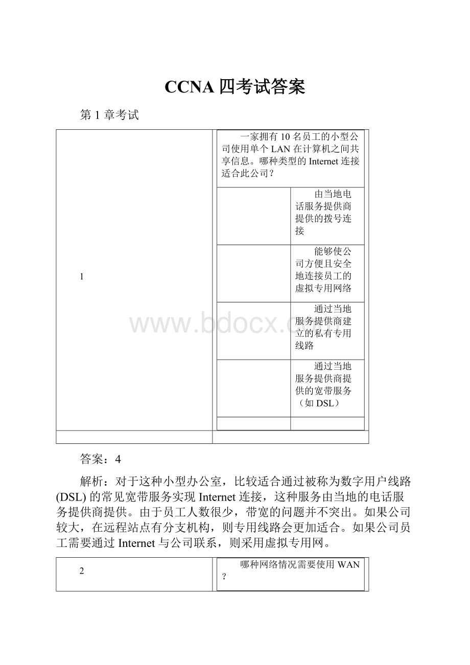 CCNA四考试答案.docx_第1页