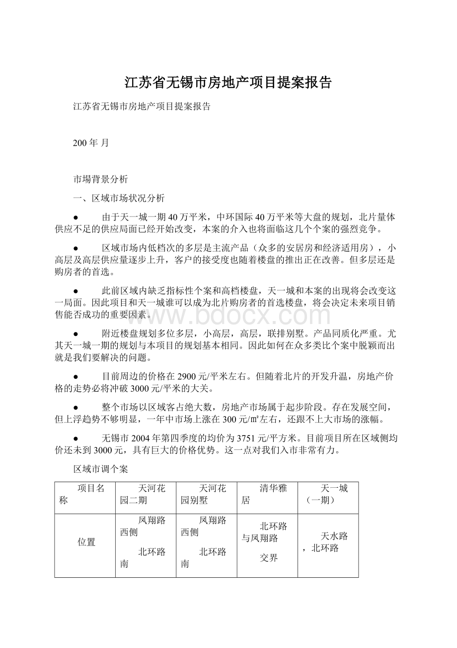 江苏省无锡市房地产项目提案报告.docx