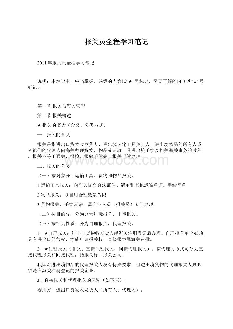 报关员全程学习笔记.docx_第1页