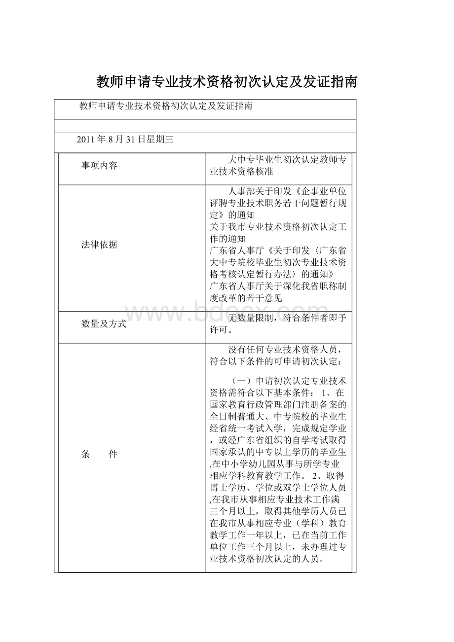 教师申请专业技术资格初次认定及发证指南.docx