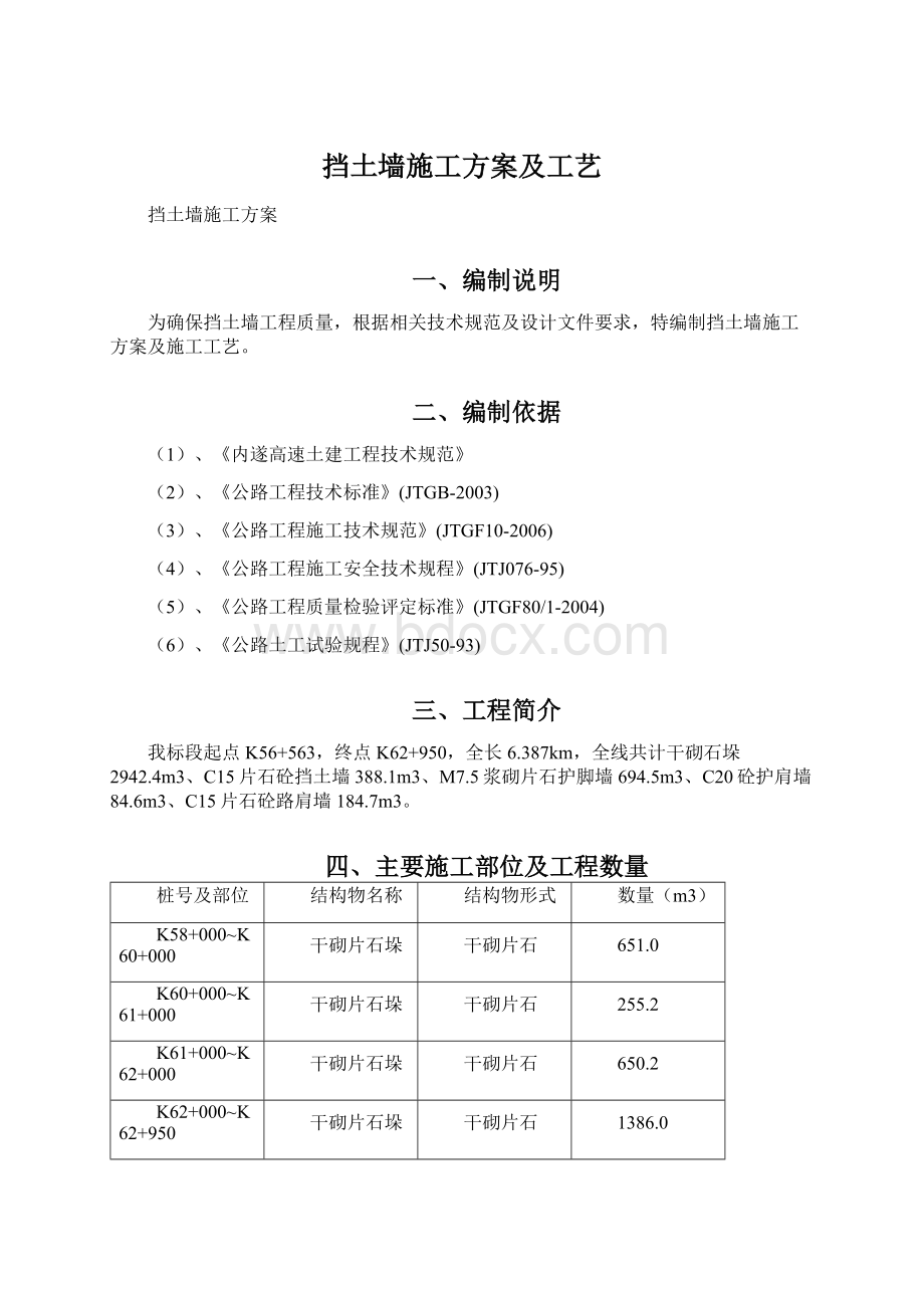 挡土墙施工方案及工艺.docx