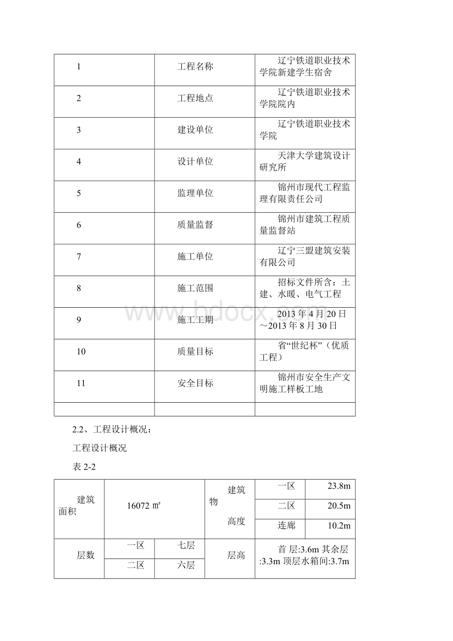 辽宁省铁道职业技术学院新建宿舍楼施工组织设计.docx_第2页