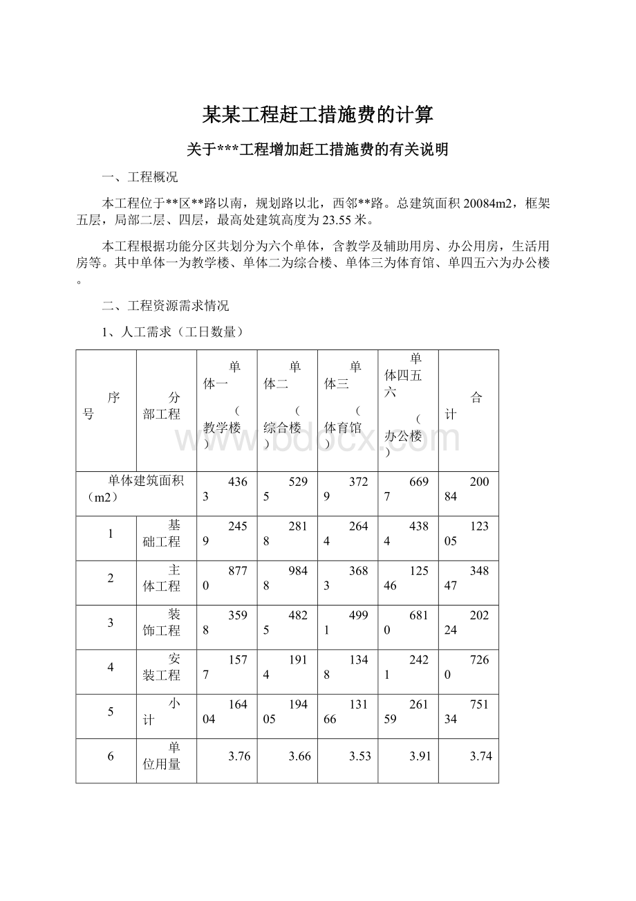 某某工程赶工措施费的计算.docx