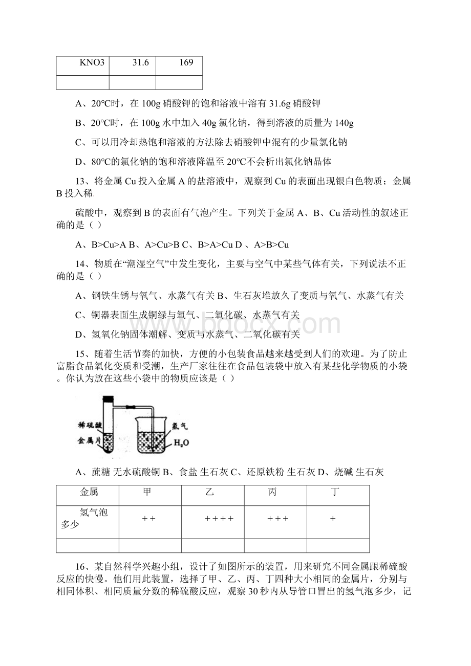 山东省莱芜市届初中化学学业模拟试题一.docx_第3页