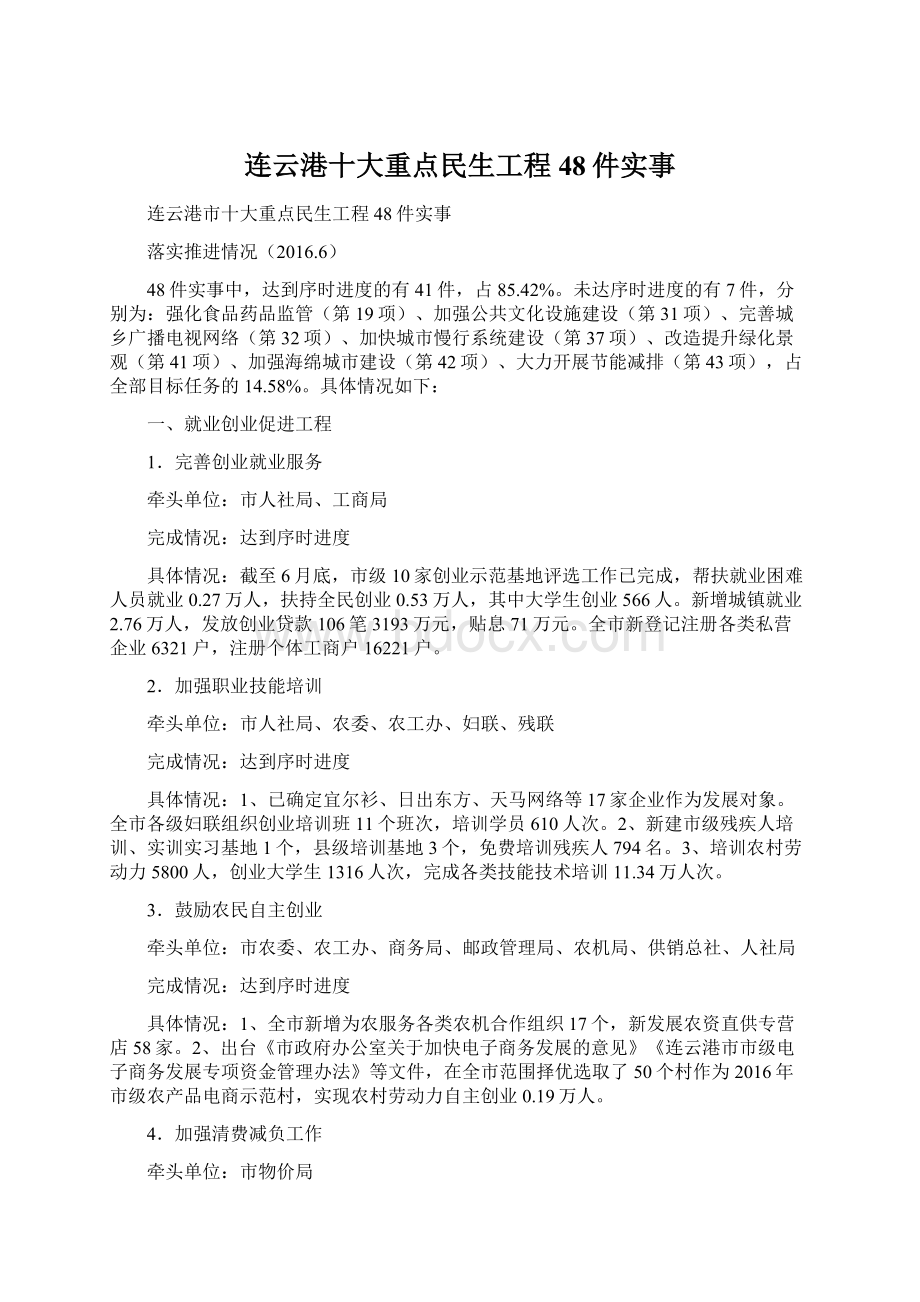 连云港十大重点民生工程48件实事.docx_第1页