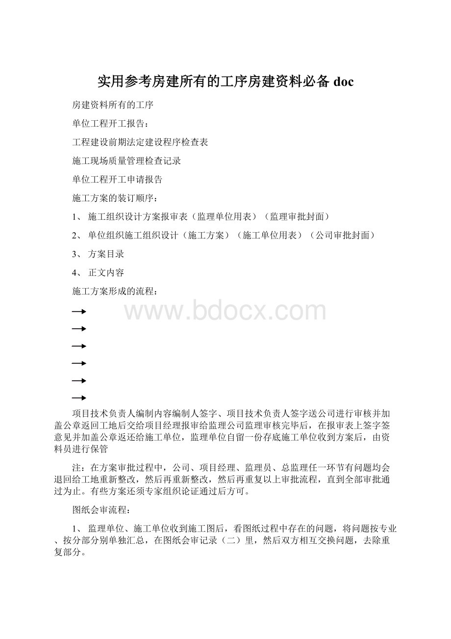 实用参考房建所有的工序房建资料必备doc.docx_第1页