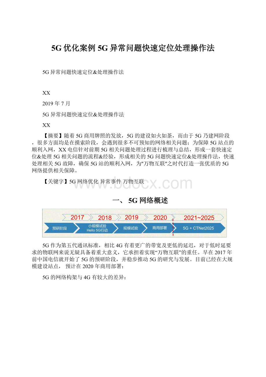 5G优化案例5G异常问题快速定位处理操作法.docx