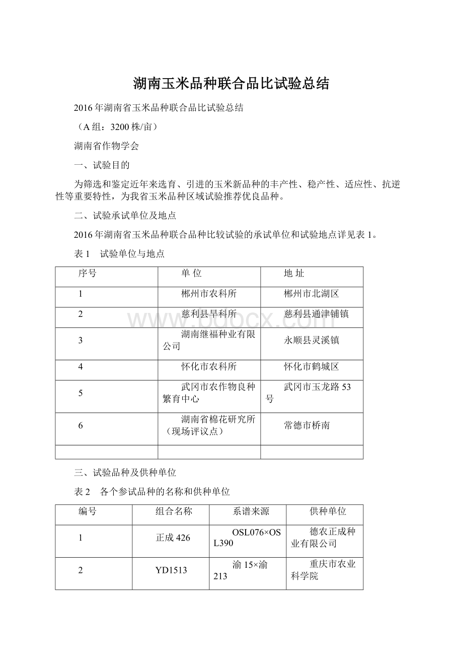 湖南玉米品种联合品比试验总结.docx_第1页