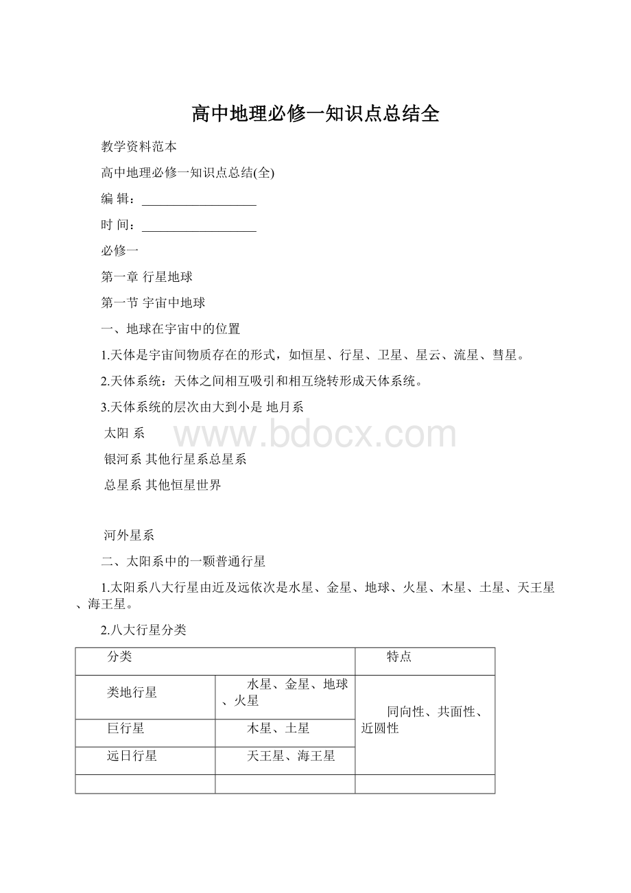 高中地理必修一知识点总结全.docx_第1页