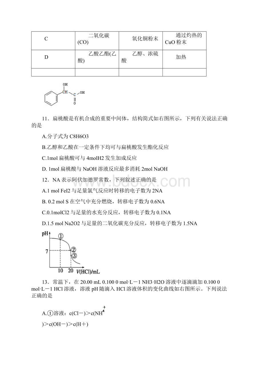 届福建省晨曦冷曦正曦岐滨四校高三上学期第二次联考化学试题及答案.docx_第2页