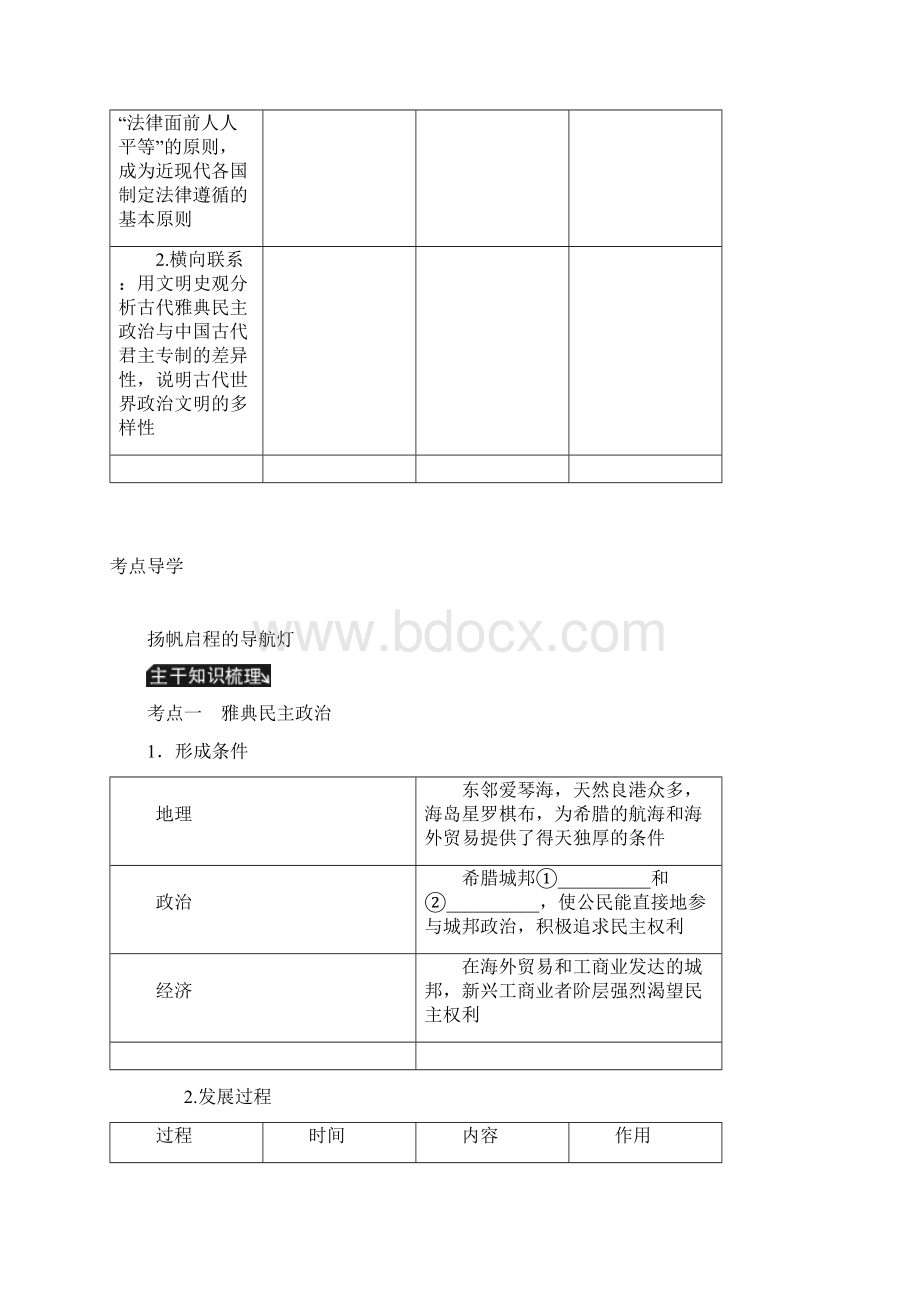 人教版高考历史总复习 第二单元第3讲 古代希腊民主政治与罗马法学案.docx_第2页