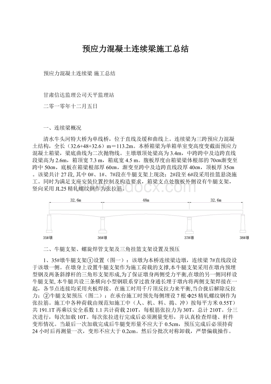 预应力混凝土连续梁施工总结.docx_第1页