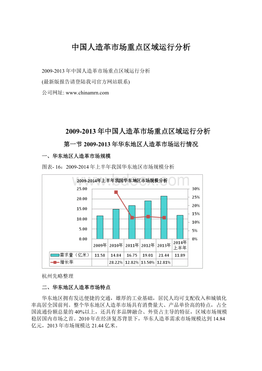 中国人造革市场重点区域运行分析.docx