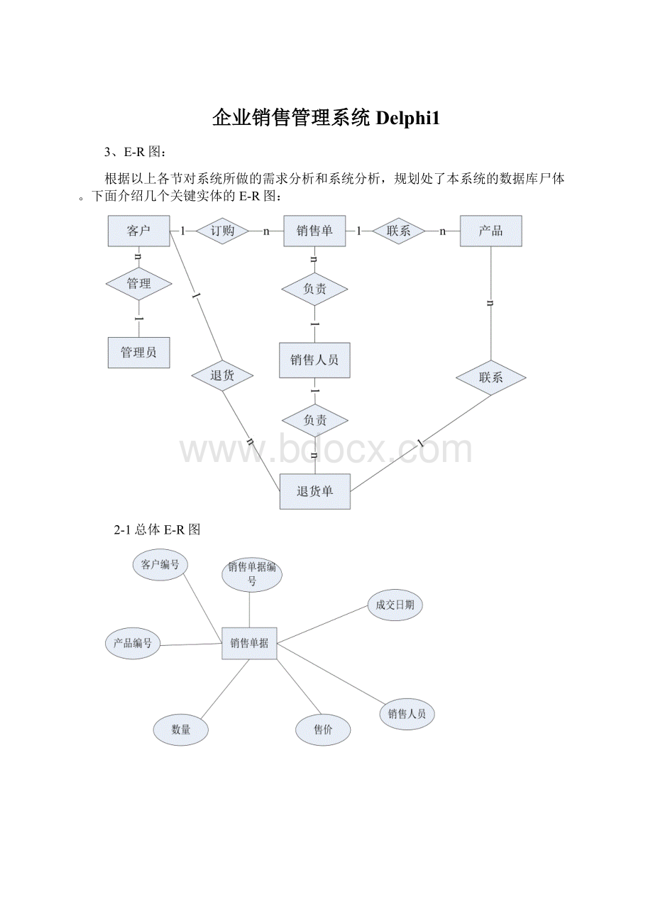 企业销售管理系统Delphi1.docx