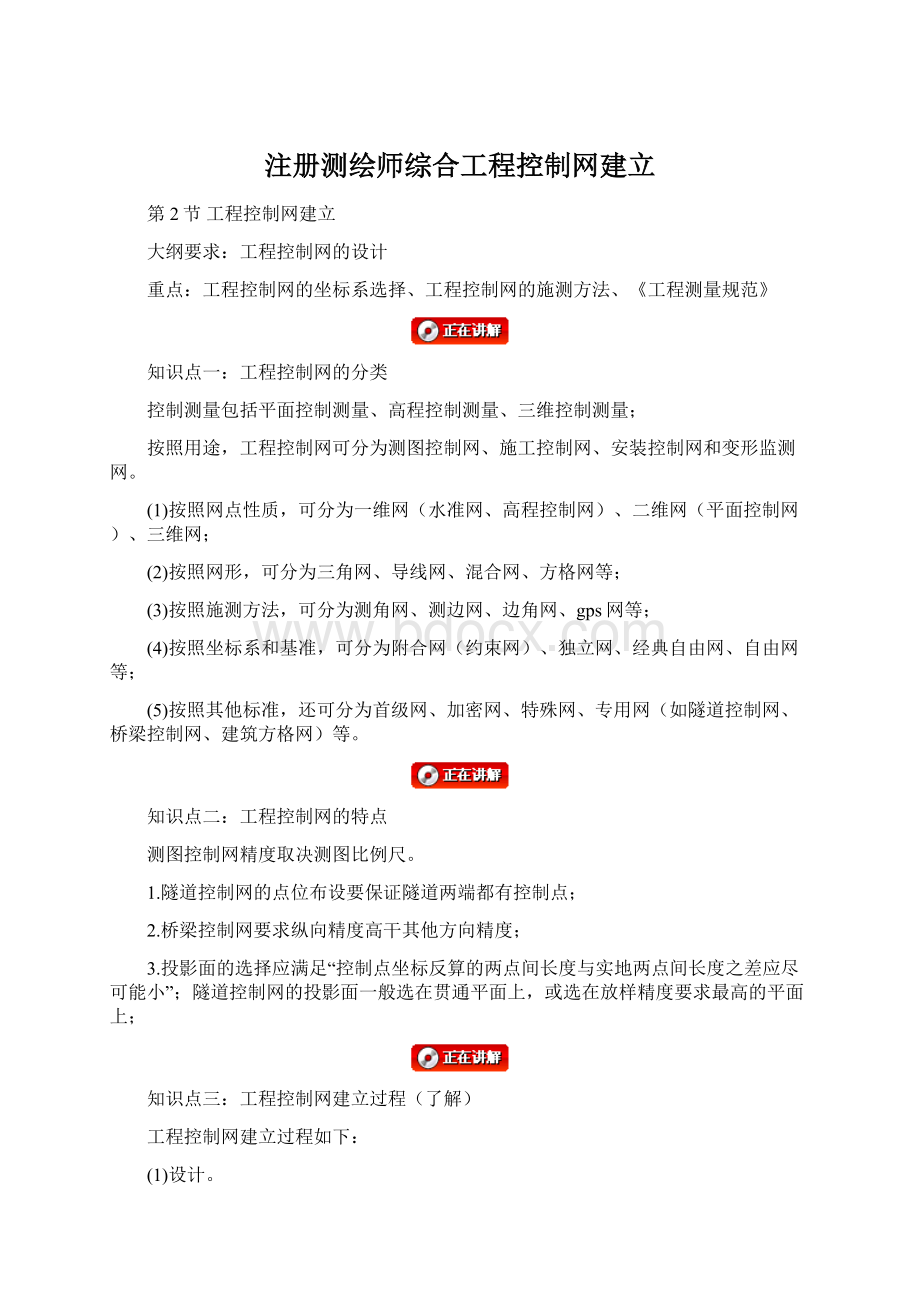 注册测绘师综合工程控制网建立.docx_第1页