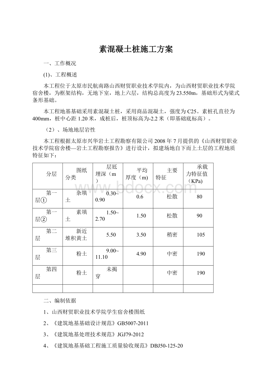 素混凝土桩施工方案.docx_第1页