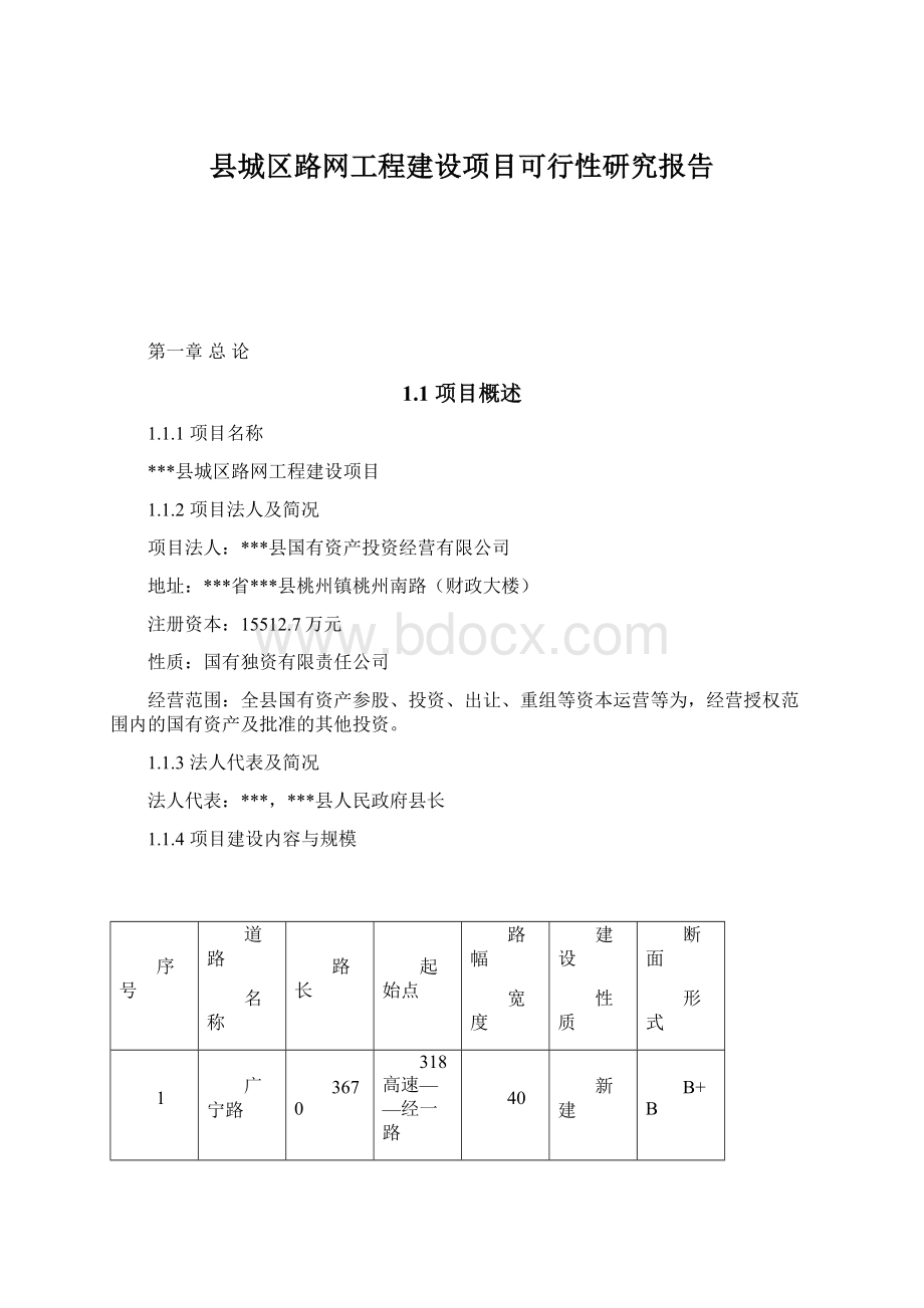 县城区路网工程建设项目可行性研究报告.docx