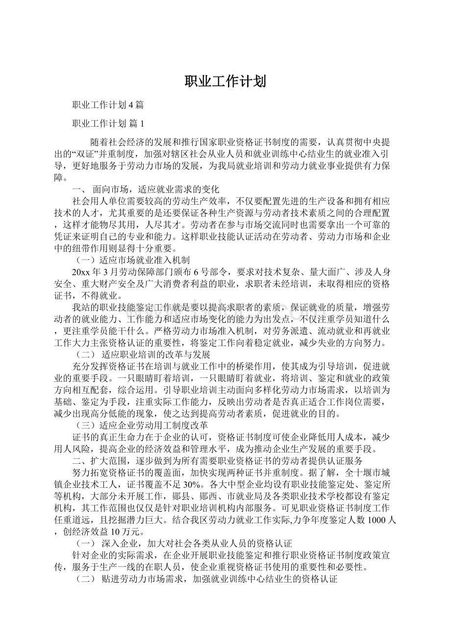 职业工作计划.docx_第1页