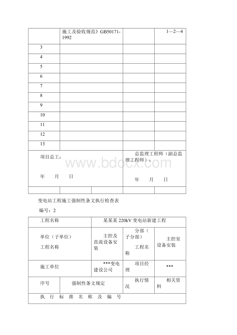 220kV110KV变电站工程施工强制性条文执行检查表监理部分要点.docx_第3页