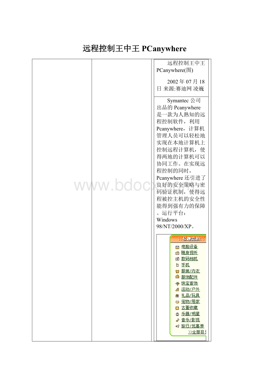 远程控制王中王PCanywhere.docx