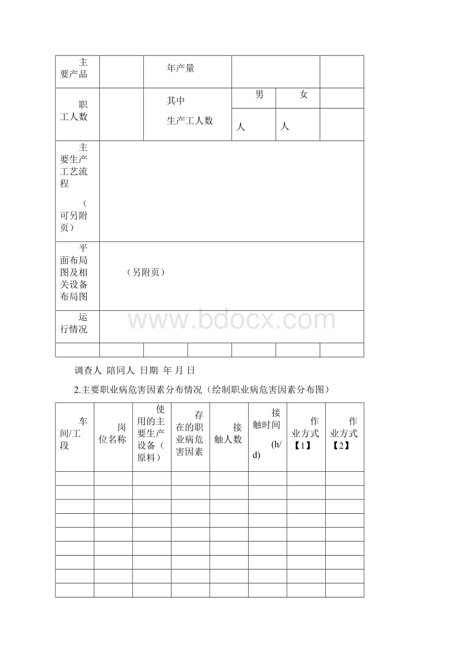 用人单位职业病危害因素定期检测相关样表和报告模板.docx_第2页