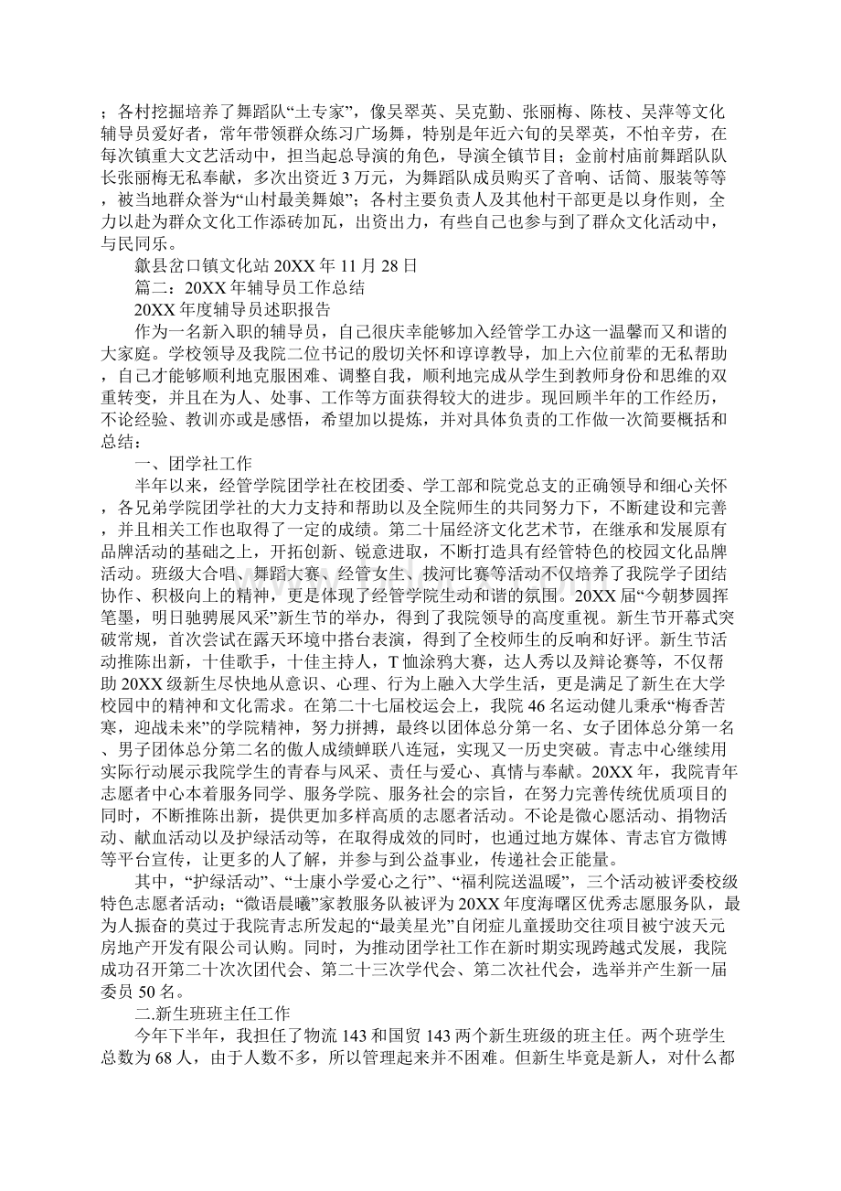 文化辅导员工作总结.docx_第2页