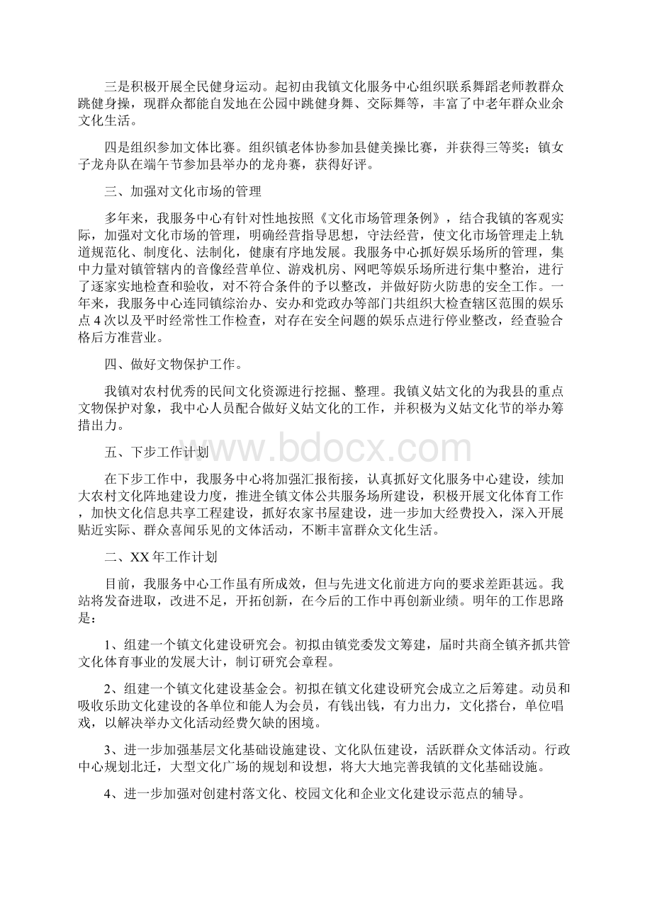 文化服务中心工作总结多篇范本.docx_第2页