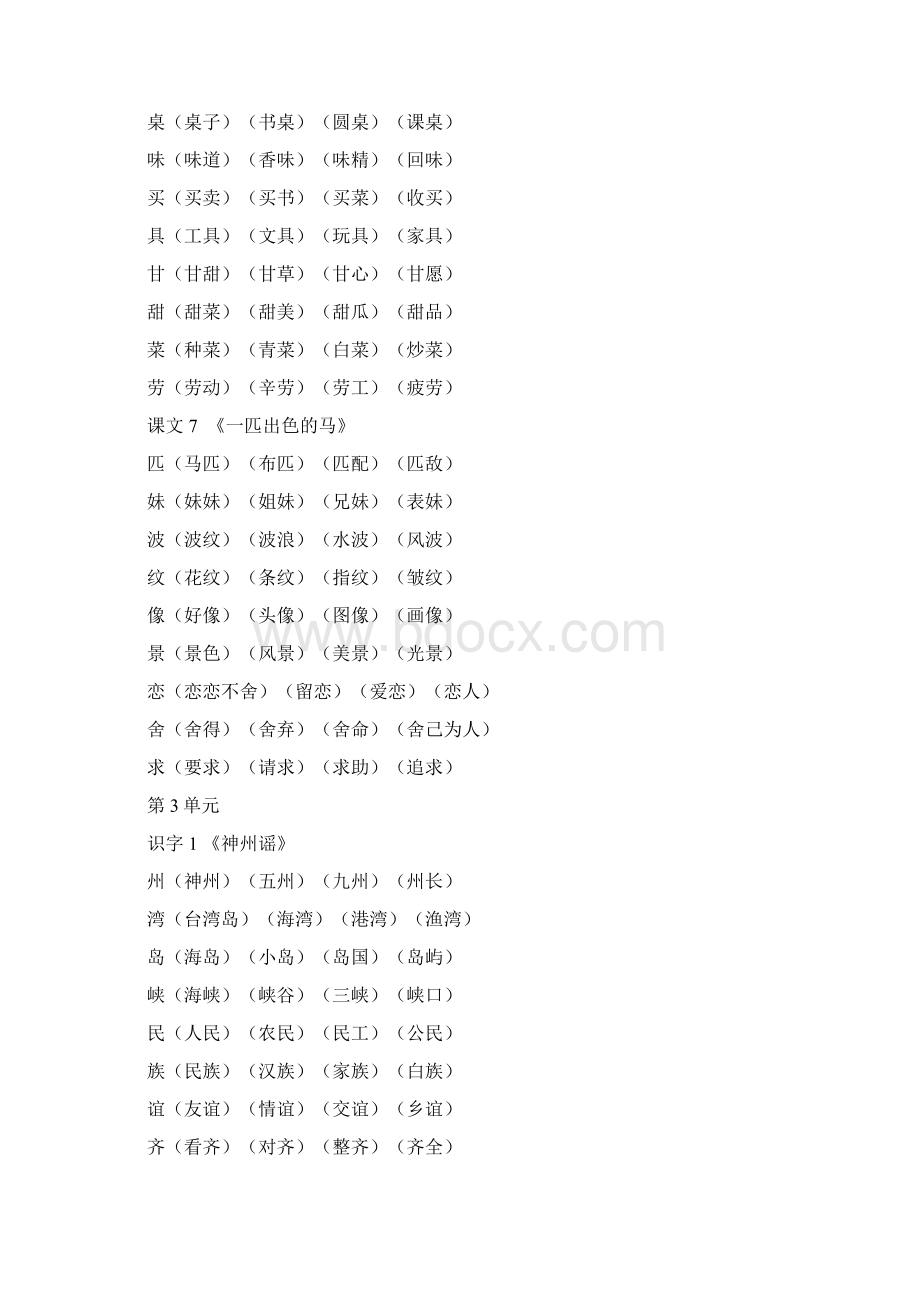 免费小学二年级语文下册生字组词汇总全.docx_第3页