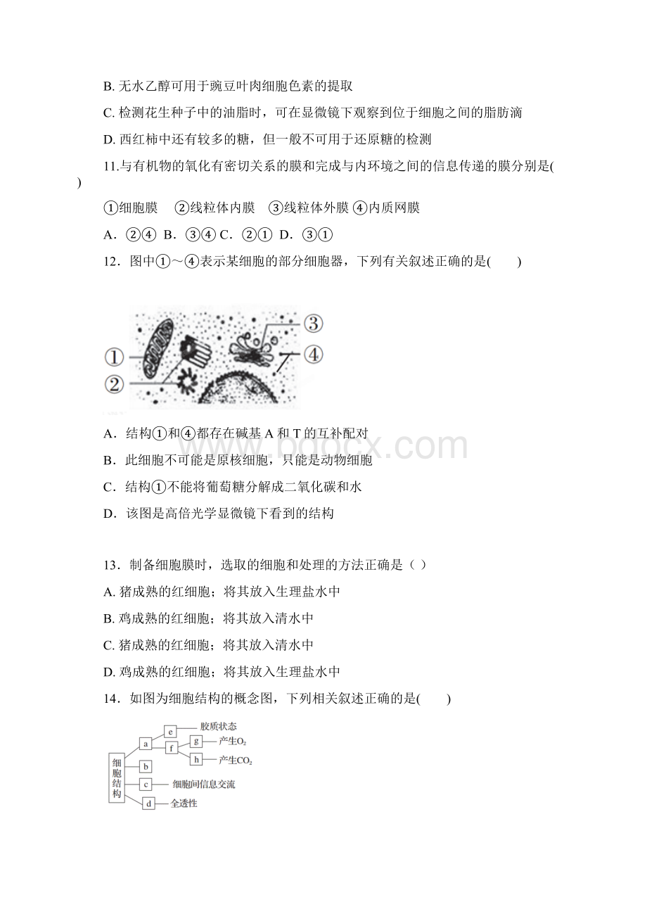 届甘肃省会宁县第五中学高考生物试题及答案.docx_第3页