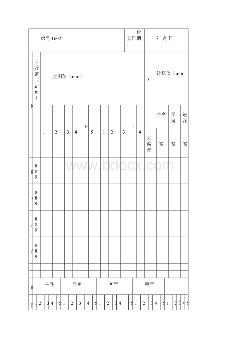 4#5附表2 竣工住宅工程室内空间尺寸分户验收检查记录表.docx_第3页