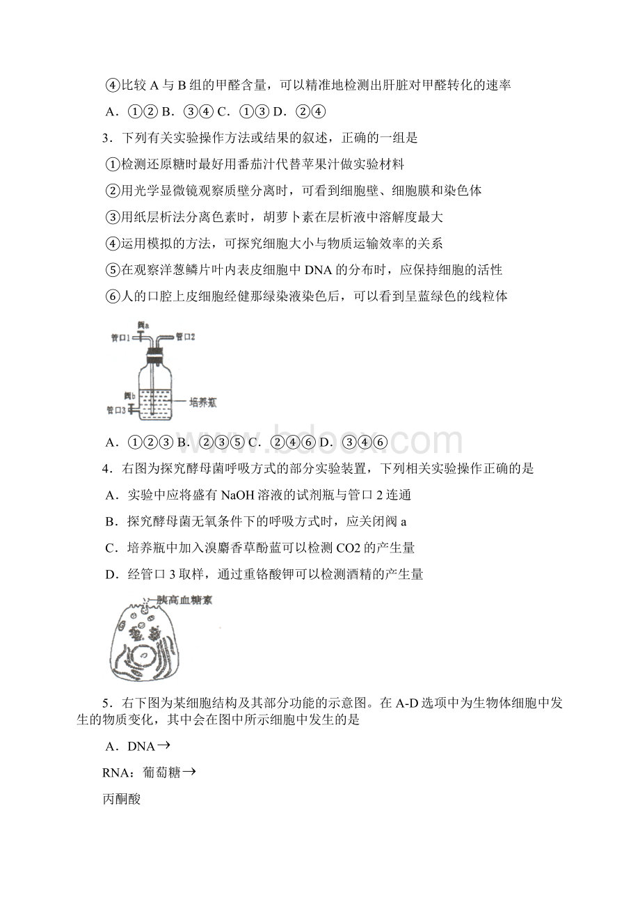 届天津市红桥区高三第一次模拟考试生物试题及答案.docx_第2页