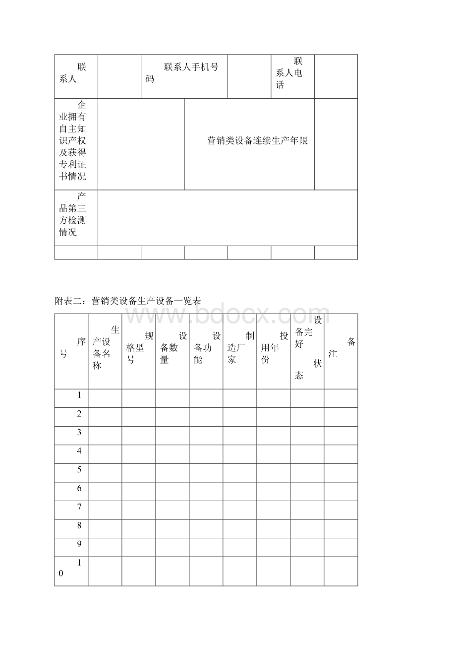 营销类设备生产企业基本情况调研表.docx_第2页