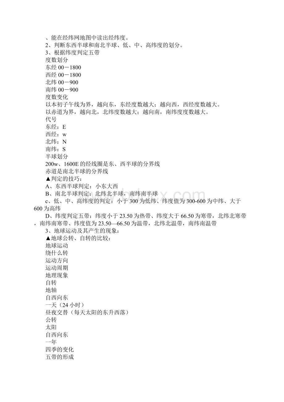 七年级地理上册重点难点和主要知识学习总结要点汇总14单元.docx_第2页