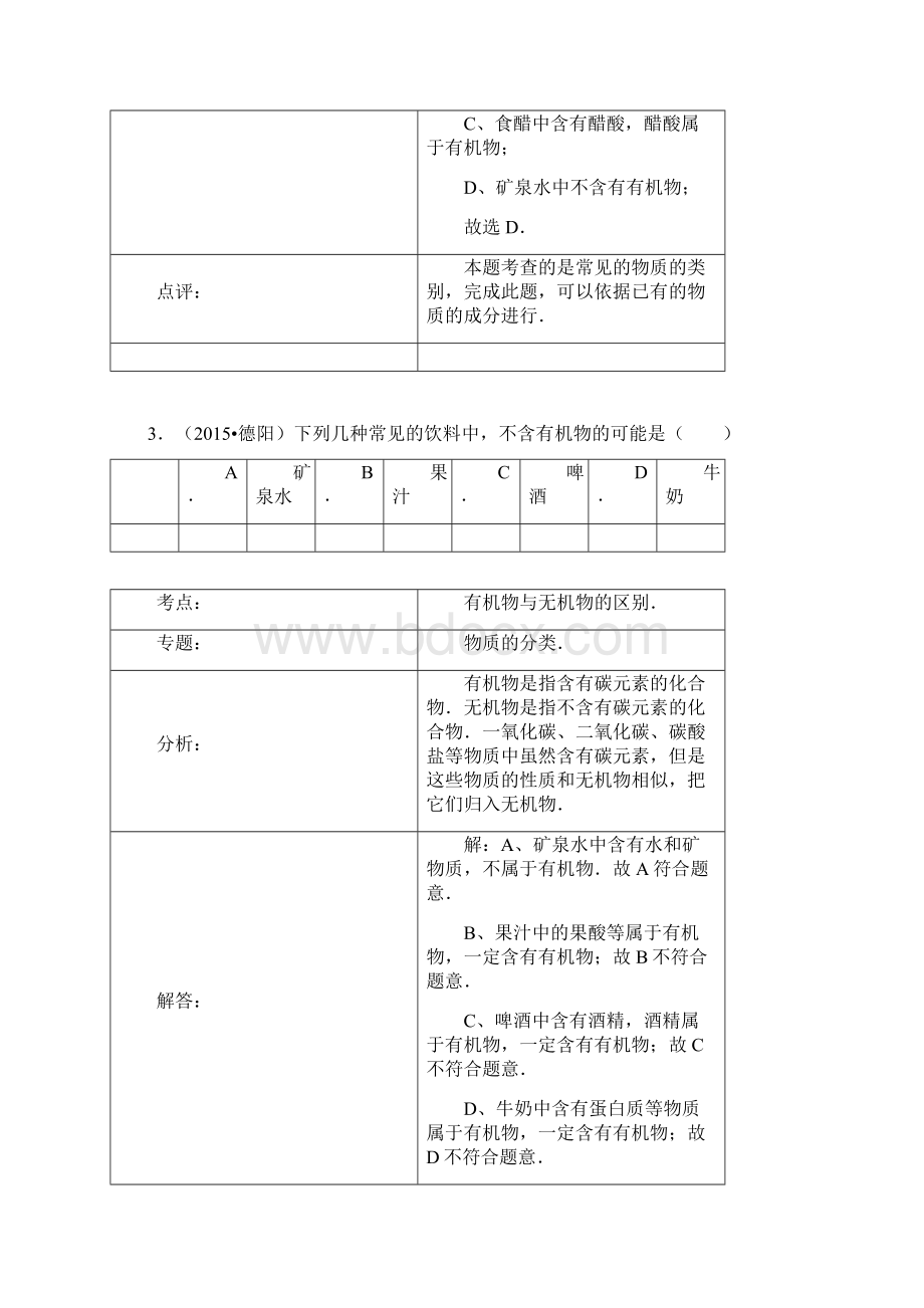 中考化学试题分类汇编 有机化合物和无机化合物.docx_第3页