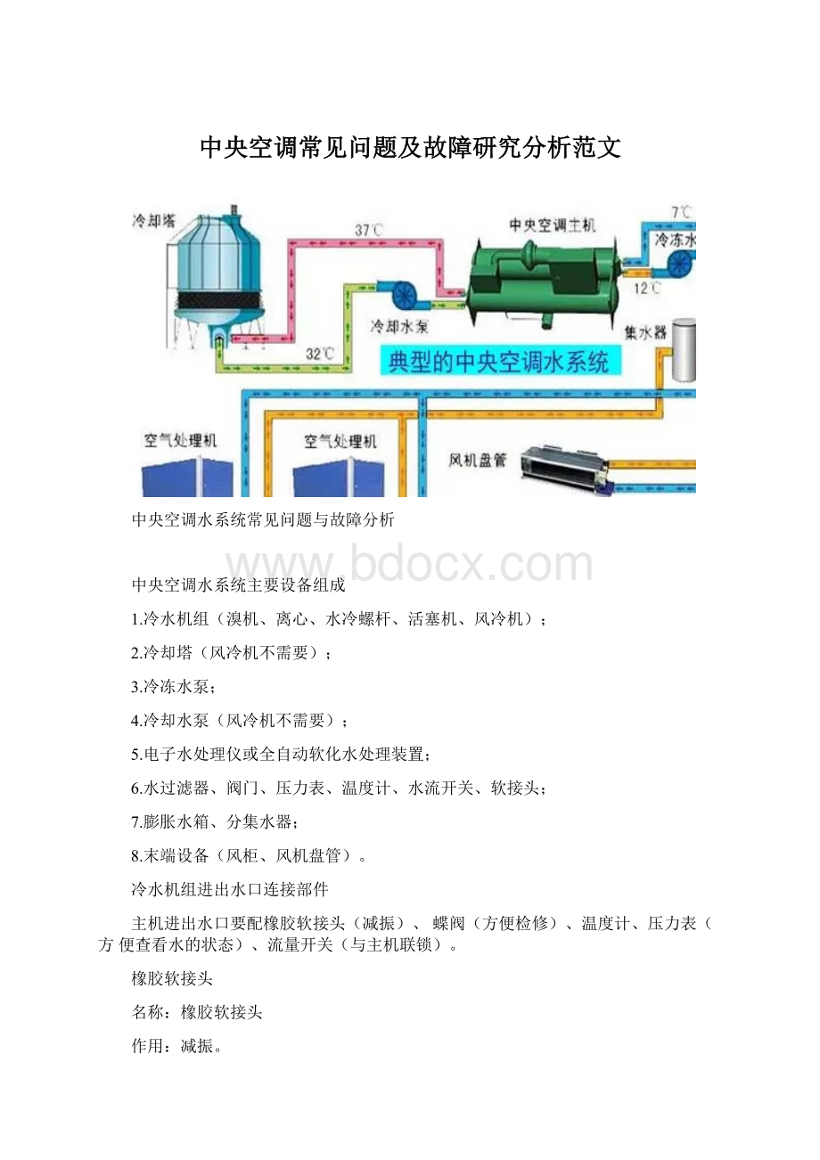 中央空调常见问题及故障研究分析范文.docx_第1页