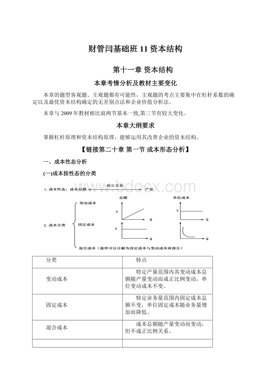 财管闫基础班11资本结构.docx